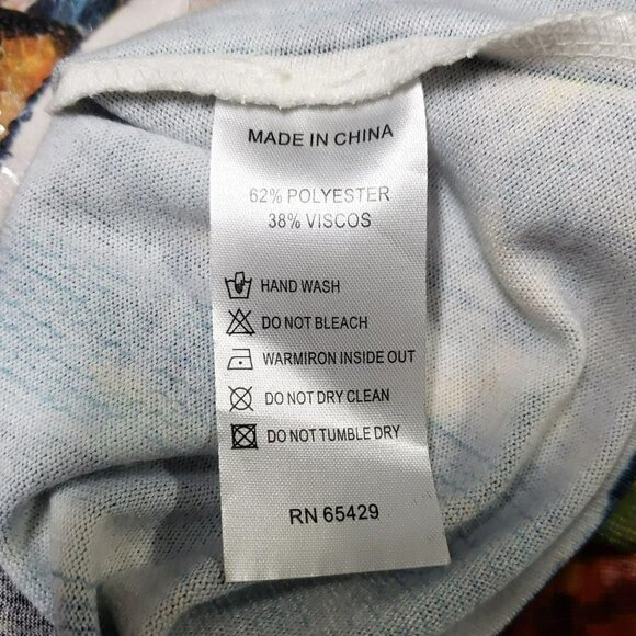 𝅺TESA Moda Glowing Music Painting Blouse Sequins Art To Wear Water Color M - Picture 10 of 12